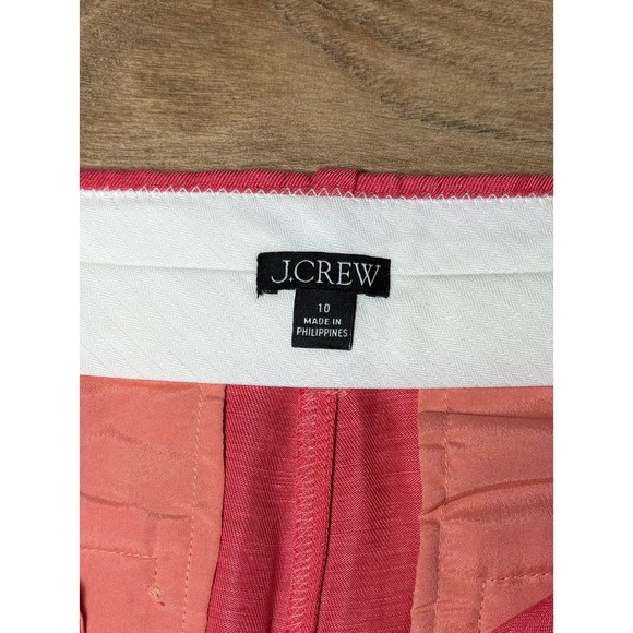 J.Crew Coral Women's Linen Blend Straight Leg Pants Trousers 10 Classic Coastal - Picture 5 of 10